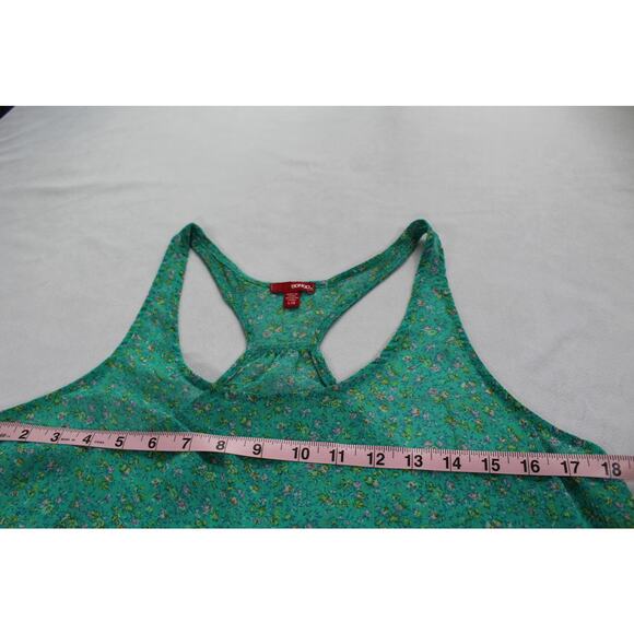 Bongo Green Floral Racerback Tank Top Size Large - Picture 6 of 7